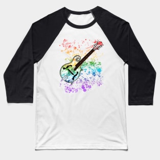 Mandolin Mandolinist Rainbow Colours Folk Musician Baseball T-Shirt